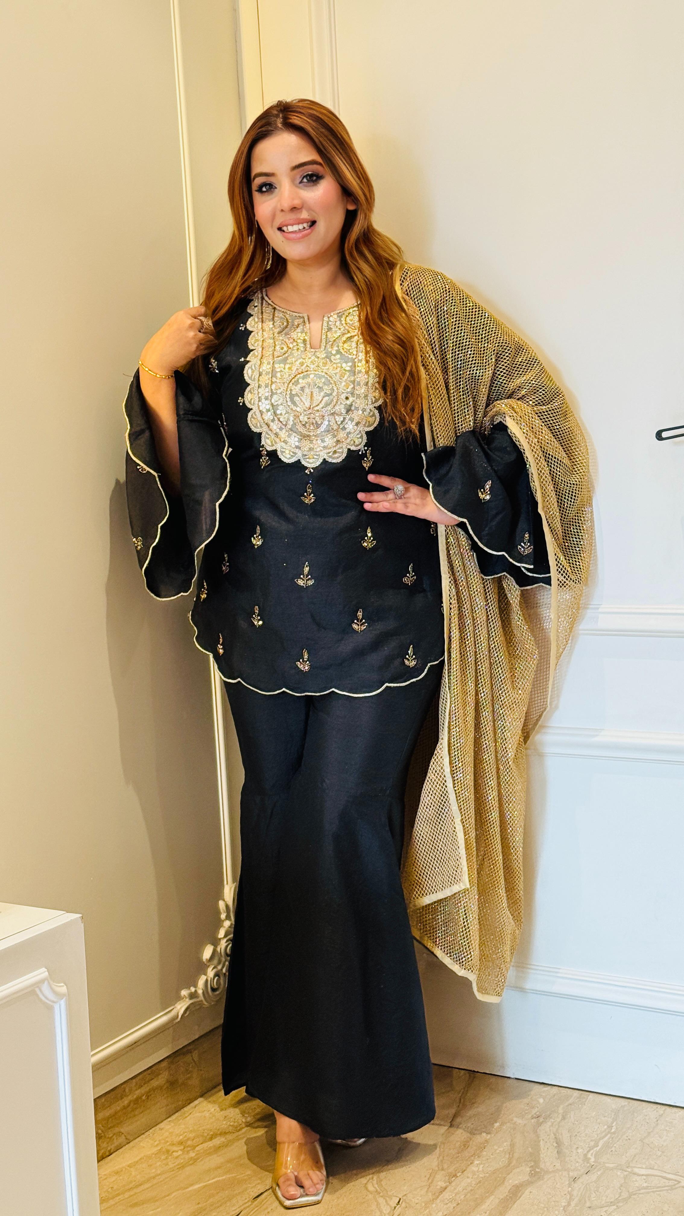 Zayra Suit- Black, Yellow, Red
